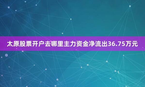太原股票开户去哪里主力资金净流出36.75万元